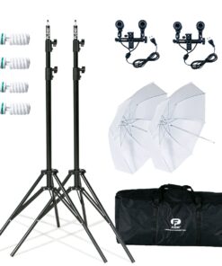 Floxi 600W Dual White Umbrella Light Kit