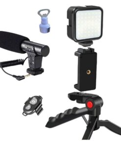 Floxi Vlogging Kit with LED Light, Microphone & Bottle Opener