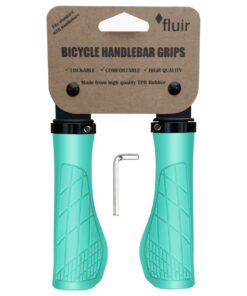 Fluir Enduro II Wide Ergo MTB Cycling Lock Grips - Aqua Blue