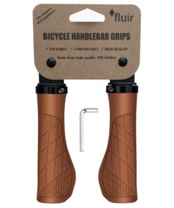 Fluir Enduro II Wide Ergo MTB Cycling Lock Grips - Pecan Brown