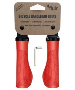 Fluir Enduro II Wide Ergo MTB Cycling Lock Grips - Rosso Red