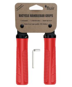 Fluir Enduro II Wide Round MTB Cycling Lock Grips - Rosso Red