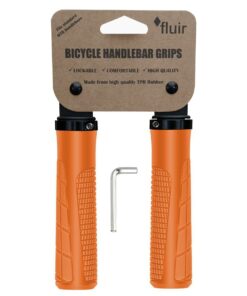 Fluir Enduro II Wide Round MTB Cycling Lock Grips - Safety Orange