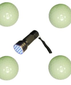 Fluorescent Night Golf Ball With UV Flashlight