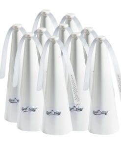 Fly Repellant Fan - Vlieg Fly Repellent - Safe & Chemical Free - Battery - Rechargeable Battery Powered - ShooAway - White - Pack of 10