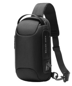 FocusBags Crossbody USB Charging Interface Sling Shoulder Bag - Black