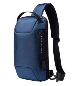 FocusBags Crossbody USB Charging Interface Sling Shoulder Bag - Blue