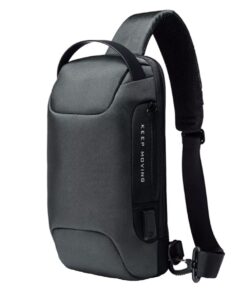 FocusBags Crossbody USB Charging Interface Sling Shoulder Bag - Grey