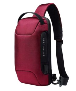FocusBags Crossbody USB Charging Interface Sling Shoulder Bag - Red