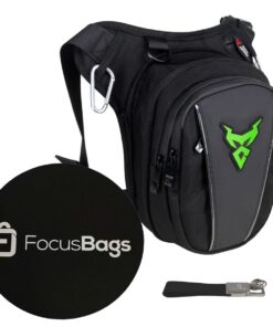 FocusBags Waterproof Motorcycle Waist Bag With Mouse Pad & Keychain Bundle - Green