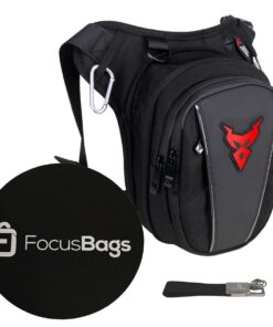 FocusBags Waterproof Motorcycle Waist Bag With Mouse Pad & Keychain Bundle - Red