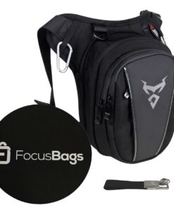 FocusBags Waterproof Motorcycle Waist Bag With Mouse Pad & Keychain Bundle - Silver