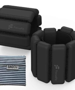 FocusFit Adjustable Wrist & Ankle Weights Set for Exercise, Walking, Yoga - Black