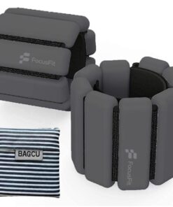 FocusFit Adjustable Wrist & Ankle Weights Set for Exercise, Walking, Yoga - Grey