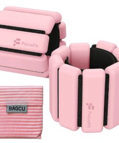 FocusFit Adjustable Wrist & Ankle Weights Set for Exercise, Walking, Yoga - Pink
