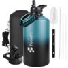 FocusFit Stainless Steel 1.9L Insulated Triple Wall LeakProof Water Bottle - Blue