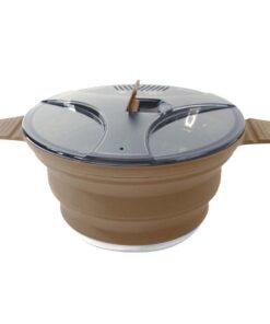 FocusOutdoor BPA Free 2.5L Collapsible Silicone Pot Camping Cookware - Khaki