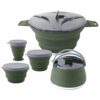 FocusOutdoor Set of 5 Foldable Collapsible Silicone Pots Camping Cookware