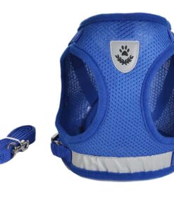 Focuspet Extra-Large Adjustable Reflective Padding Dog Pet Vest Harness - Blue