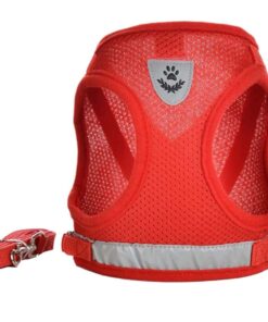 Focuspet Extra-Large Adjustable Reflective Padding Dog Pet Vest Harness - Red