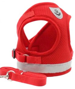 Focuspet Extra Small Adjustable Reflective Soft Padding Dog Vest Harness - Red