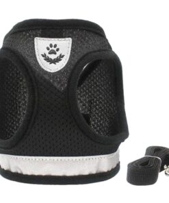 Focuspet Large Adjustable Reflective Soft Padding Dog Pet Vest Harness - Black