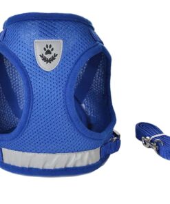 Focuspet Large Adjustable Reflective Soft Padding Dog Pet Vest Harness - Blue