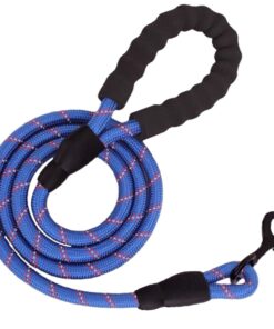 FocusPet Reflective Nylon Dog Traction Braided Rope Dog Leash - Dark Blue