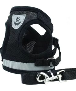 Focuspet Small Adjustable Reflective Soft Padding Dog Pet Vest Harness - Black