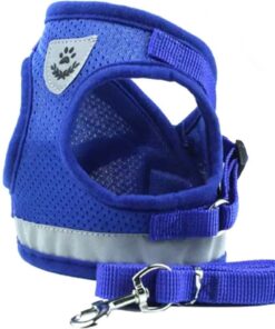 Focuspet Small Adjustable Reflective Soft Padding Dog Pet Vest Harness - Blue