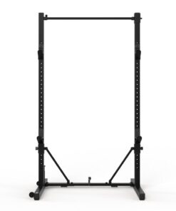 Fold-down/retractable squat, bench & pull-up weight training rack 500