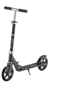 Foldable Aluminum Scooter with Adjustable Handlebar - Black