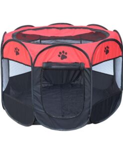 Foldable Eight-Sided Pet Fence - Red