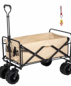 Foldable Heavy Duty Outdoor Camping Storage Trolley - Biege