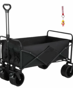 Foldable Heavy Duty Outdoor Camping Storage Trolley - Black