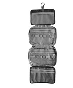 Foldable Large Capacity Travel Zipper Cosmetic Bag with Hanging Hook - Black