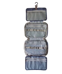 Foldable Large Capacity Travel Zipper Cosmetic Bag with Hanging Hook - Blue