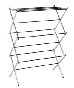 Foldable Laundry Rack for Air Drying Clothing Chrome Expandable Iron Rack