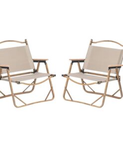 Foldable Outdoor 2 Camping Chairs - Brown