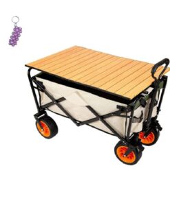 Foldable Outdoor Camping Trolley With Adjustable Handle 8" And A Keyholder