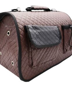 Foldable Pet Carrier Bag - Assorted Colours - Brown - S