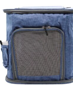 Foldable Pet Dog Cat Carrier Bag Travel Backpack (Large) - Blue