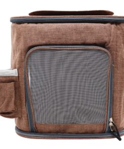 Foldable Pet Dog Cat Carrier Bag Travel Backpack (Large) - Dark Brown