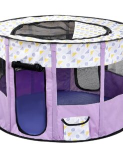 Foldable Pet Playpen-110x55CM - Fantasy purple