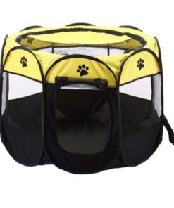 Foldable Pet Playpen Yard Mesh Shade Cover - Yellow