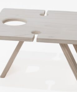 Foldable Picnic Champagne Table for 2- White