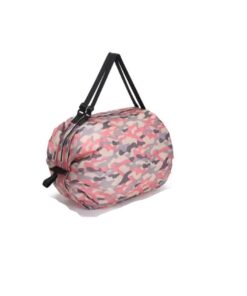 Foldable Reusable Grocery Tote Bags - Large Capacity Portable Shopping Bag - camouflage-pink