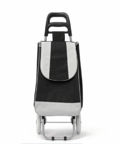 Foldable Shopping Trolley Bag on Wheels - Black