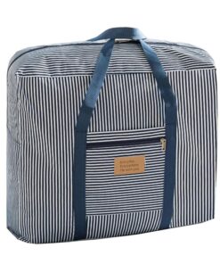 Foldable Travel Duffel - Hand Carry Bag - Blue Strips