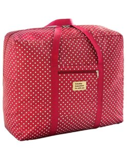 Foldable Travel Duffel - Hand Carry Bag - Red Speckles